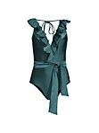 Plunge Ruffled One-Piece Swimsuit | Saks Fifth Avenue