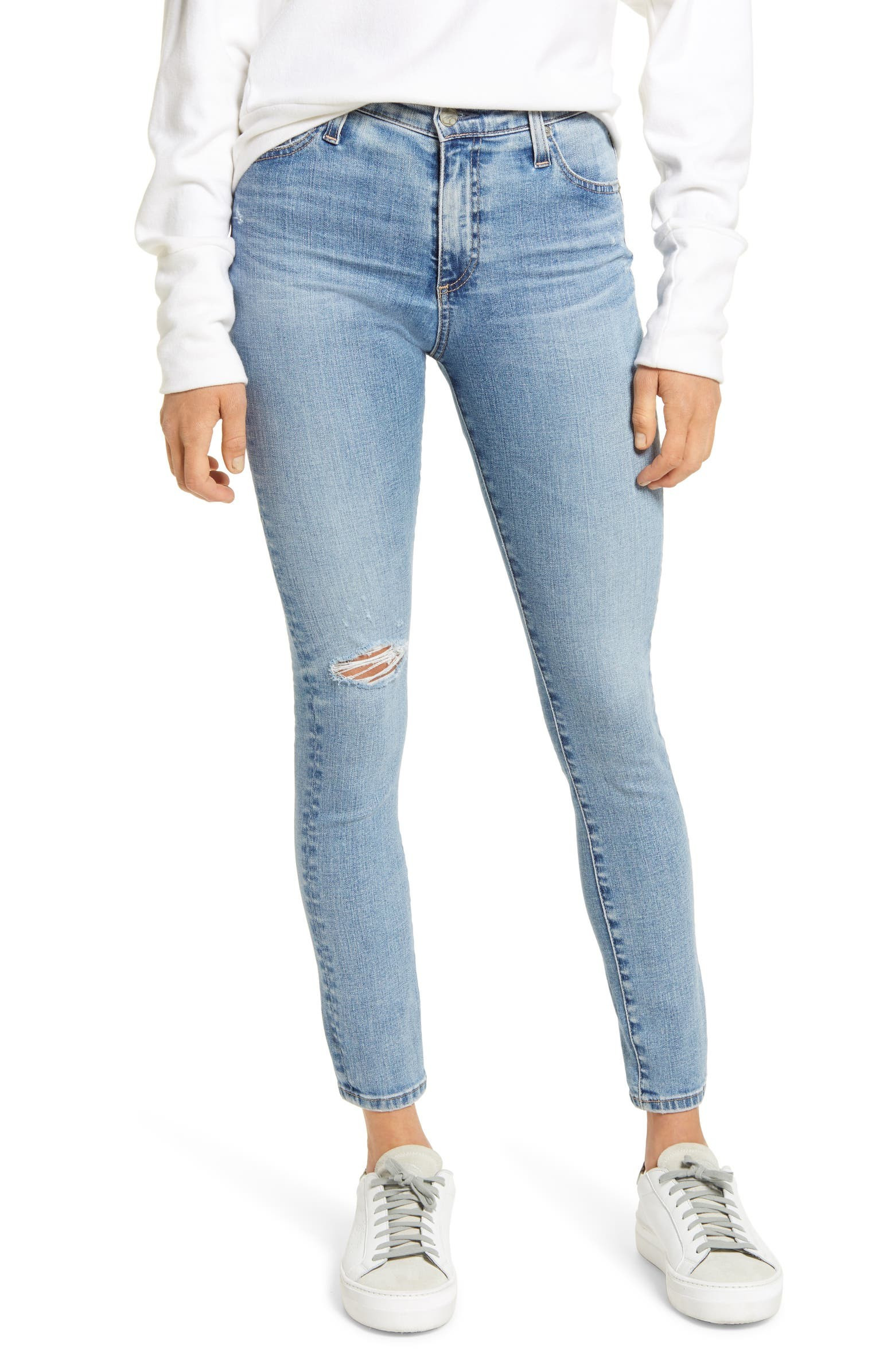 AG Farrah Ripped High Waist Ankle Skinny Jeans (20 Years Ballot) | Nordstrom | Nordstrom