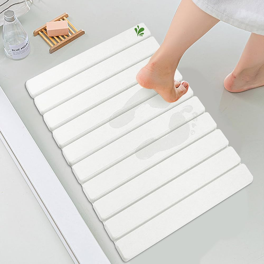 Pohido Diatomite Stone Bath Mat | Non-Slip Super Absorbent Quick Drying Bathroom Floor Mat | Styl... | Amazon (US)