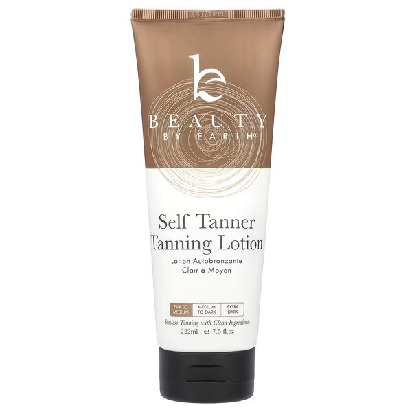Beauty By Earth, Self Tanner Tanning Lotion, Fair To Medium, 7.5 fl oz (222 ml) | iHerb