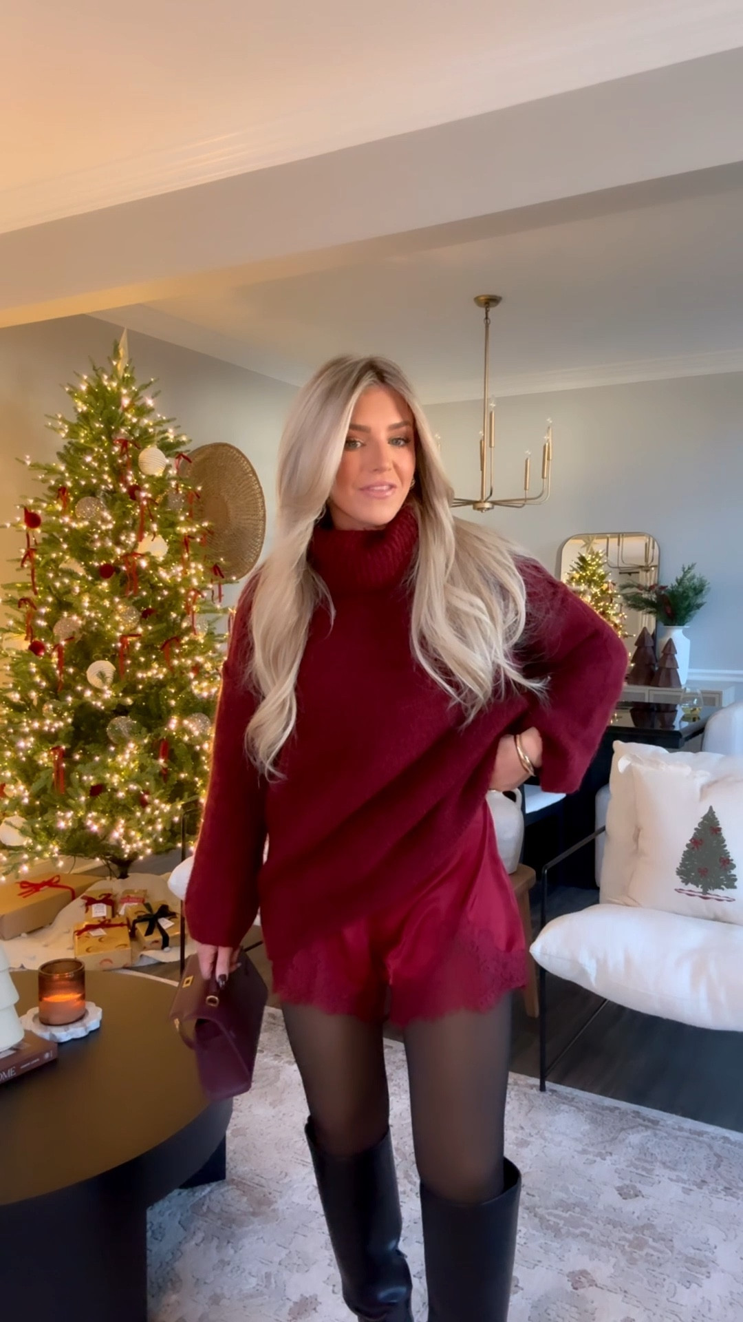 Winter outfit inspo from Amazon! This is probably what I will be wearing for Christmas! These little shorts are so adorable and look super cute with tights and an oversized sweater. Comfy but SO cute!

#LTKFindsUnder100 #LTKHoliday #LTKSeasonal