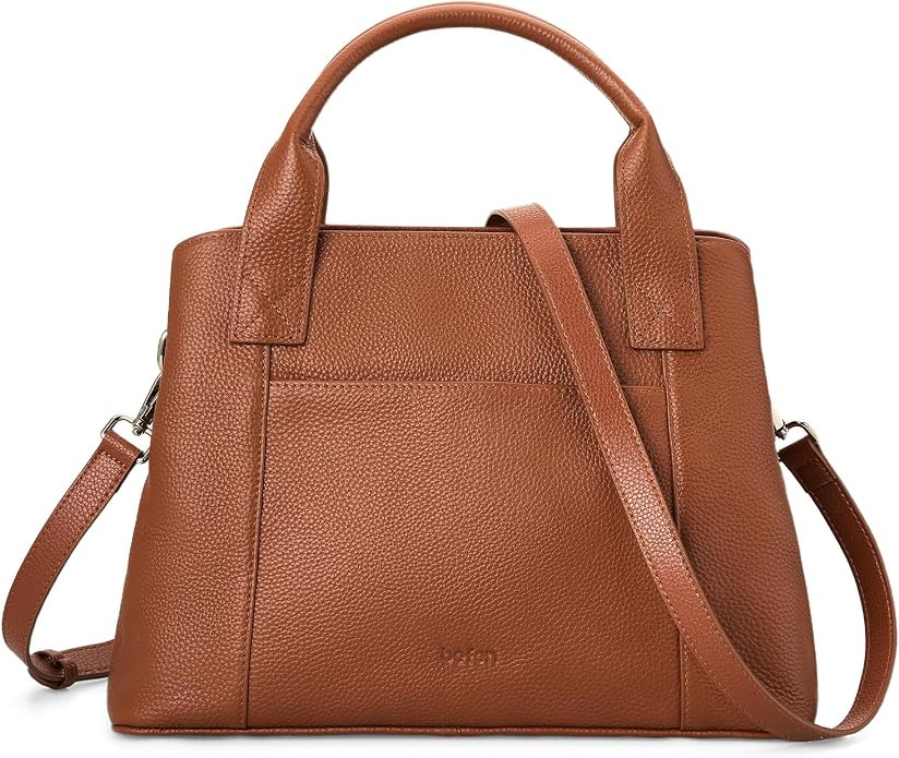 befen Genuine Leather Handbag for Women Small Soft Satchel Tote Bags Crossbody Shoulder Purses wi... | Amazon (US)