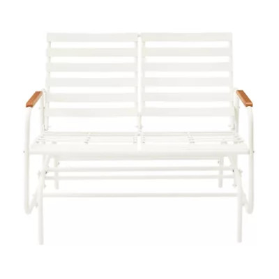 Red Shed  43 in. Lakeside Double Shell Glider Bench, White | Tractor Supply