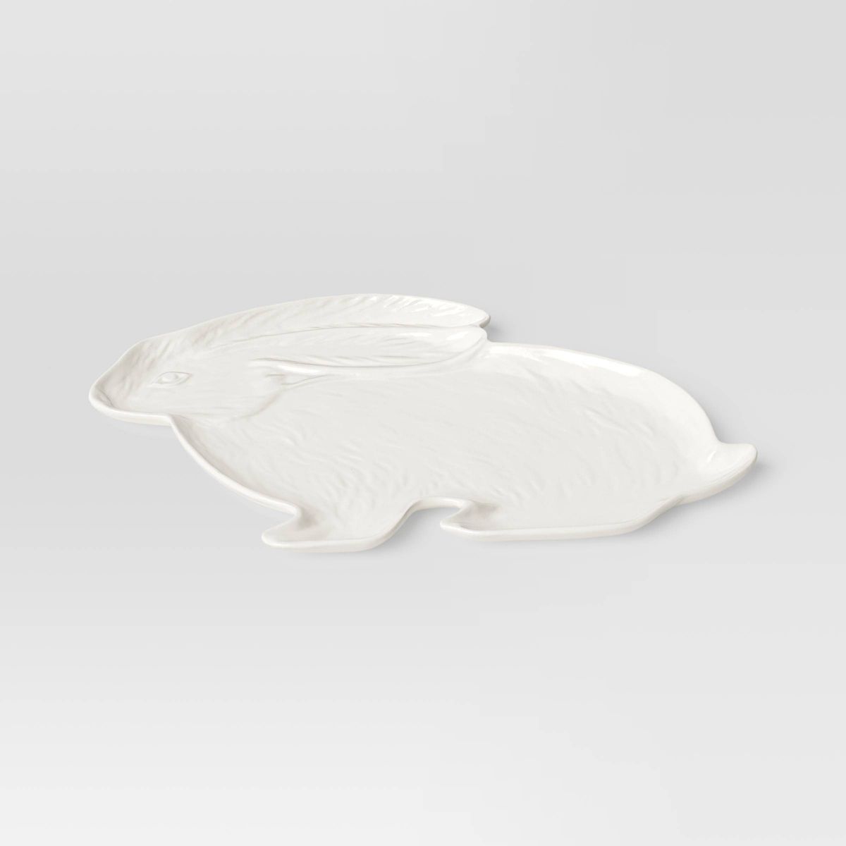 11.5"x16.25" Stoneware Figural Bunny Serving Platter - Threshold™ | Target