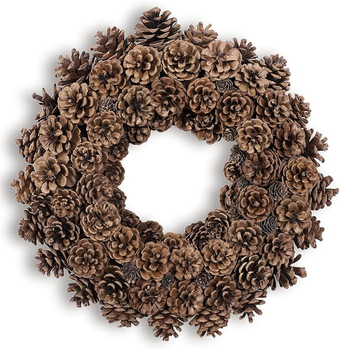 Fall Wreaths for Front Door 18 Inch Pine Cone Wreath for All Seasons, Fall Door Wreath for Home D... | Amazon (US)