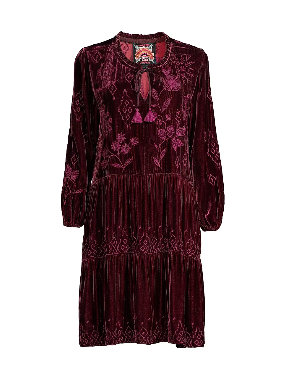 Ivey Floral Velvet Tiered Dress | Saks Fifth Avenue