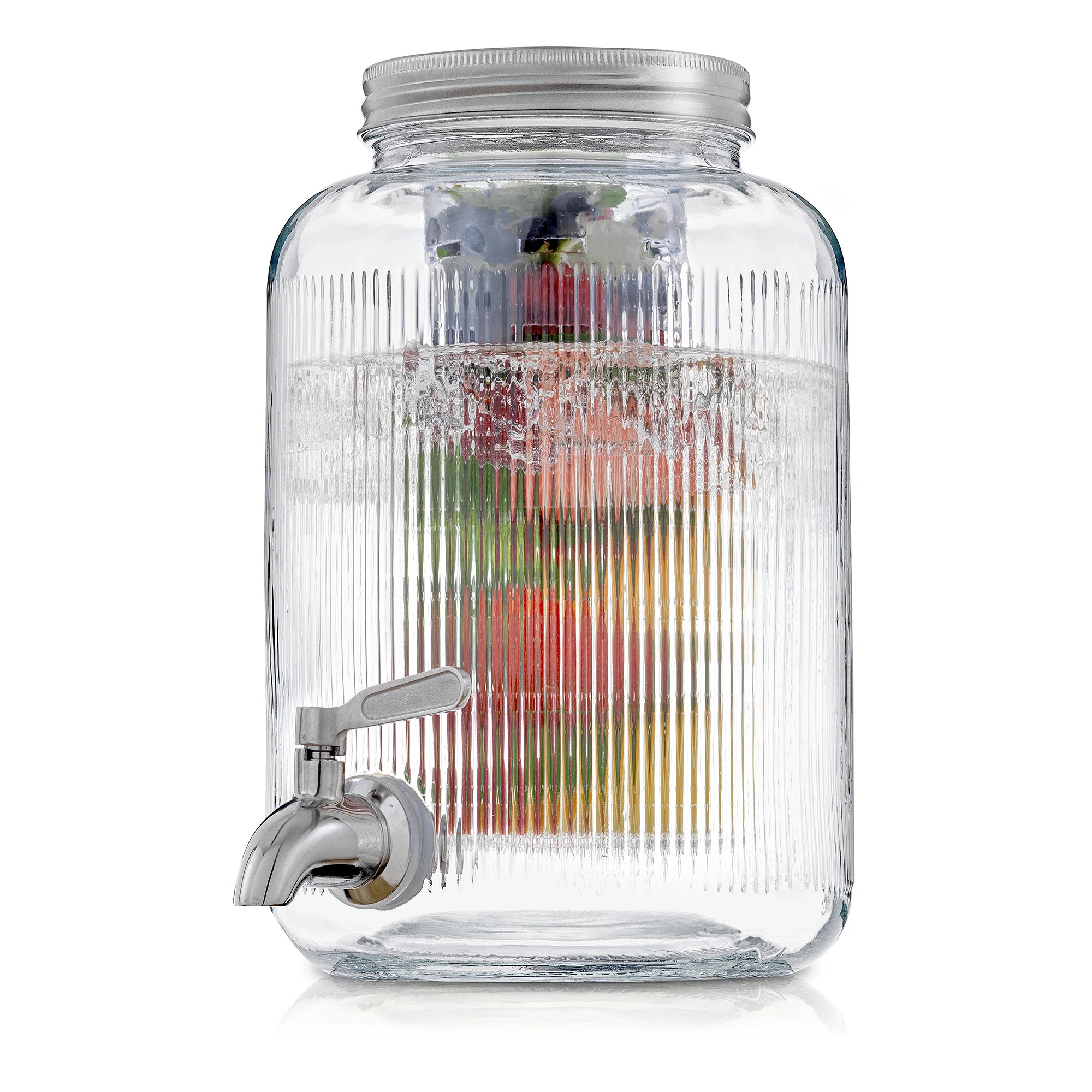 Brightware Fluted Glass Drink Dispenser – 1 Gallon | Wayfair North America