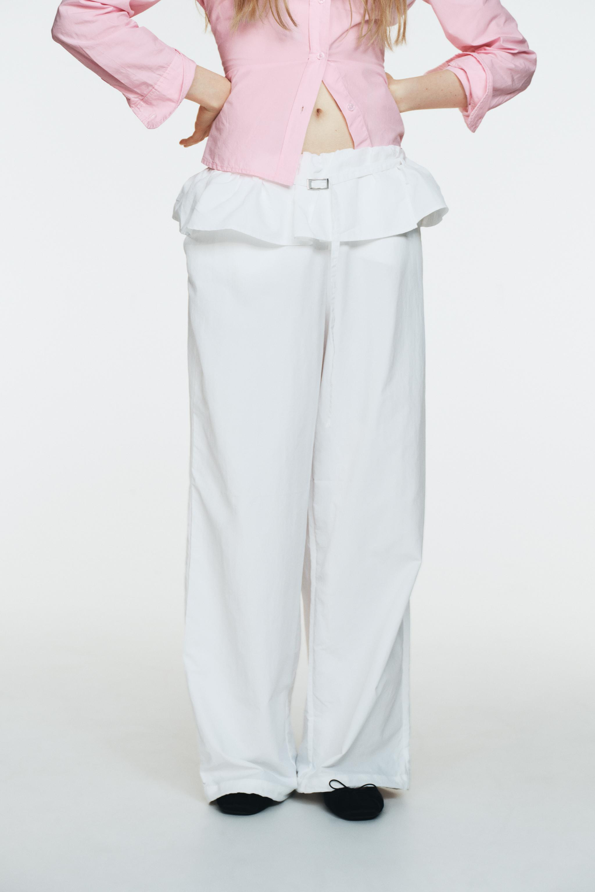 OVERLAPPING WAIST NYLON PANTS | Zara US
