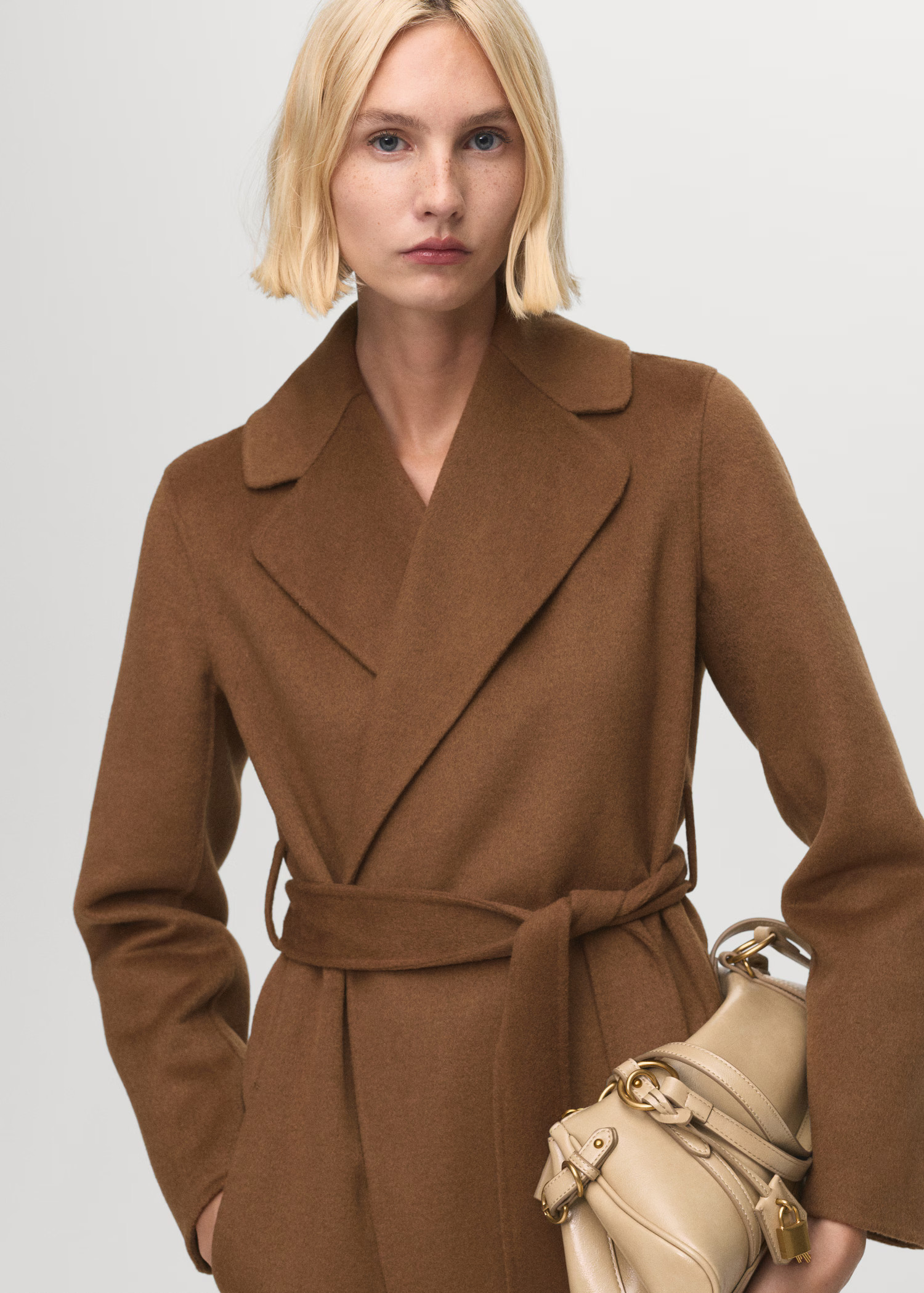 Handmade wool coat with belt | Mango (US/MX/AU)