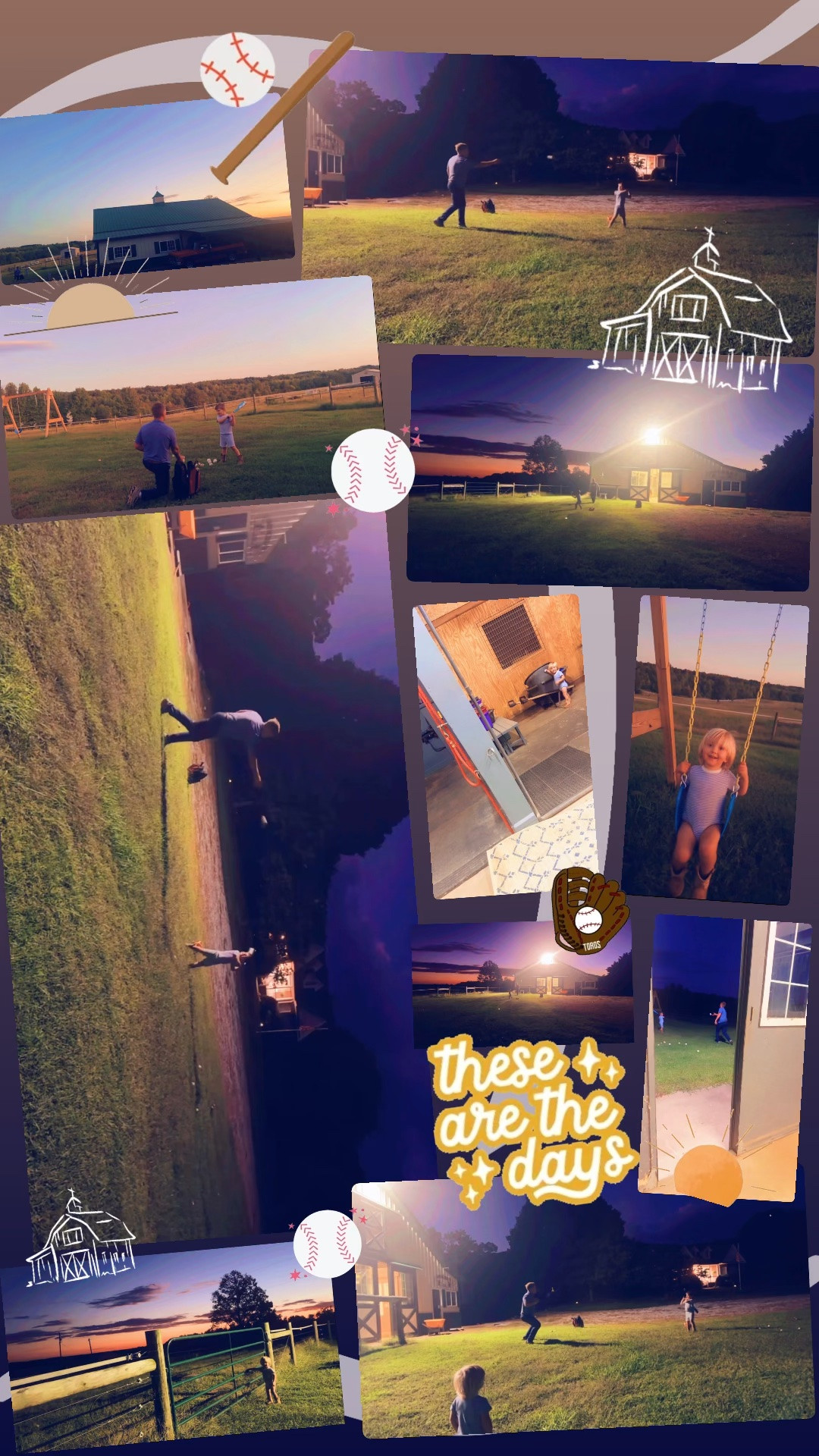 And ended the evening with backyard “baseball by  our barn” 🌾 - the kind of #boymama nights I always dreamed of !!! 🧢⚾️ Happy National Sons Day!!! 💙