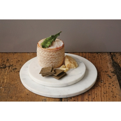 Creative Co-Op Round Marble Cheese/Cutting Board, White | Ashley Homestore