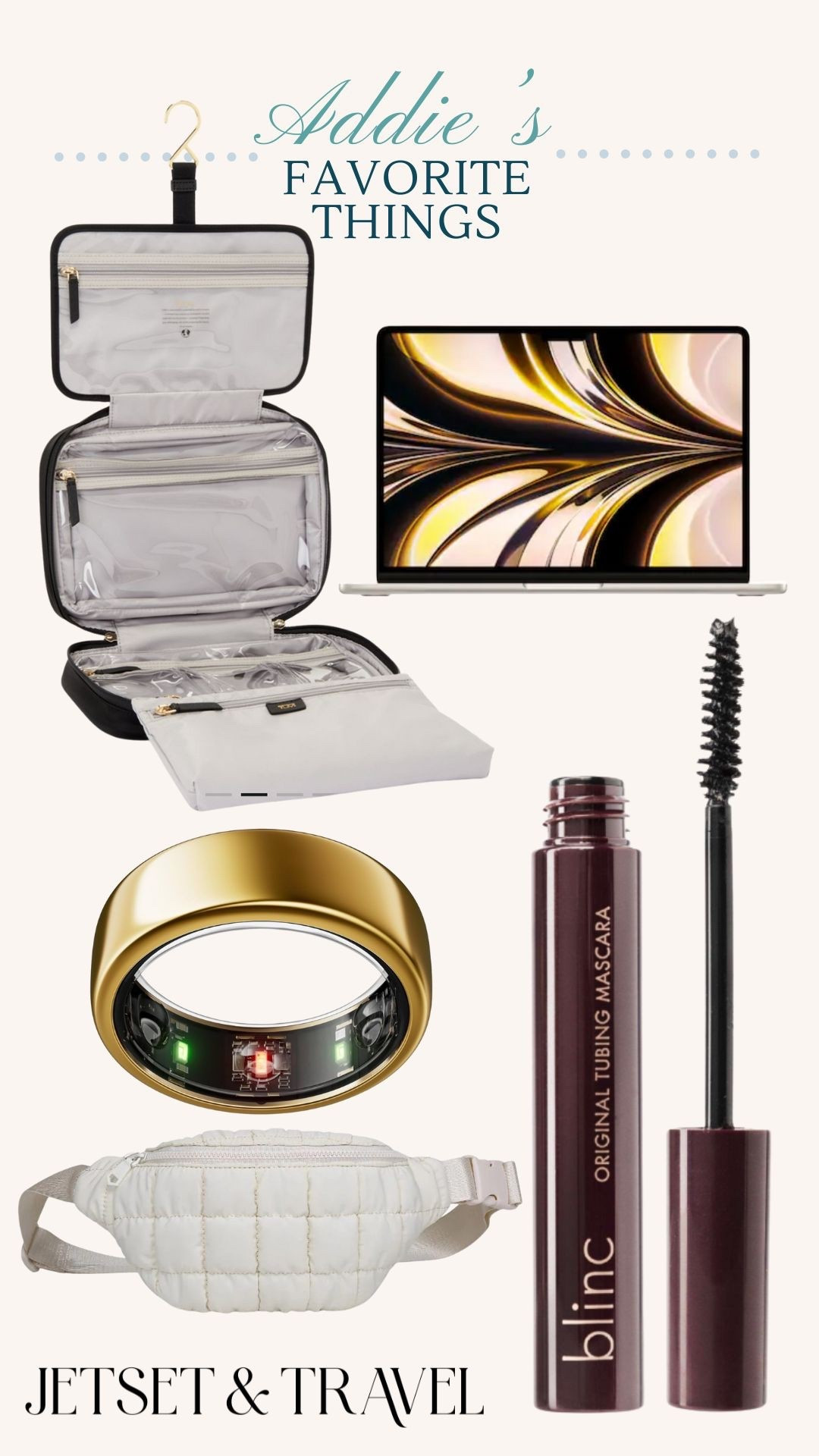 Tis the season for sharing our favorite things! These don’t necessarily have a theme- other than I could not survive without them 😆 First of all - my #macbook is truly a lifeline for my job. I’d be lost without it! My #ouraring gives me so much data about my health on a day to day basis. This tubing mascara from #blinc has become a new daily staple. Last but not least - my two favorite bags to travel with! My toiletry bag is from #tumi and is so nice to hang up in the bathroom. I hate having to dig around for my toiletries while I travel! Also I always have this crossbody from Sol & Selene with me for anything on the go. What are some of your favorite things? 

#christmas #gift #giftguide #favoritethings #favorites #holiday #oura #ouraring #mascara #beauty #tubingmascara #laptop #macbookair #toiletrybag #tumiluggage #crossbodybag

#LTKTravel #LTKHoliday #LTKGiftGuide