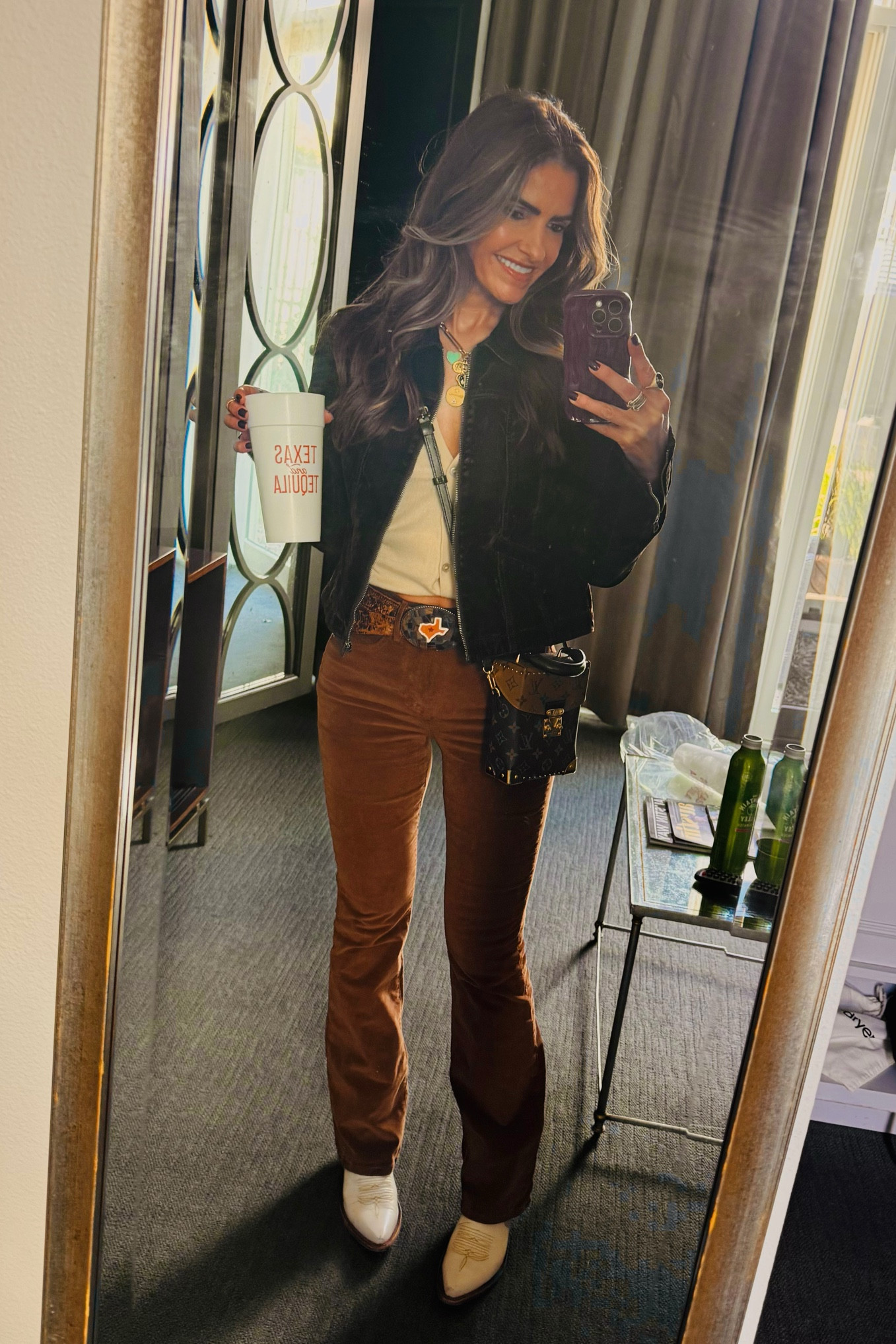 gameday but make it chic🤎 monochromatic browns are always a good idea! 

shop my fav pants that now come in a fab cord, uber cool jacket & sweater too! 

+ shop the best boots around! 
pants run slightly big i sized down to a 25 & jacket tts sweating a small! 


#LTKSaleAlert #LTKShoeCrush #LTKStyleTip