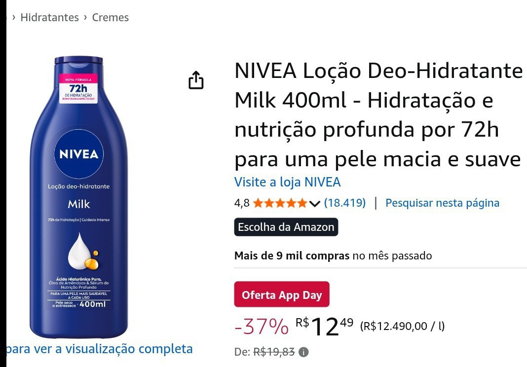 Hidratante Nívea 400ml

#LTKbrasil #LTKpromo #LTKbeleza