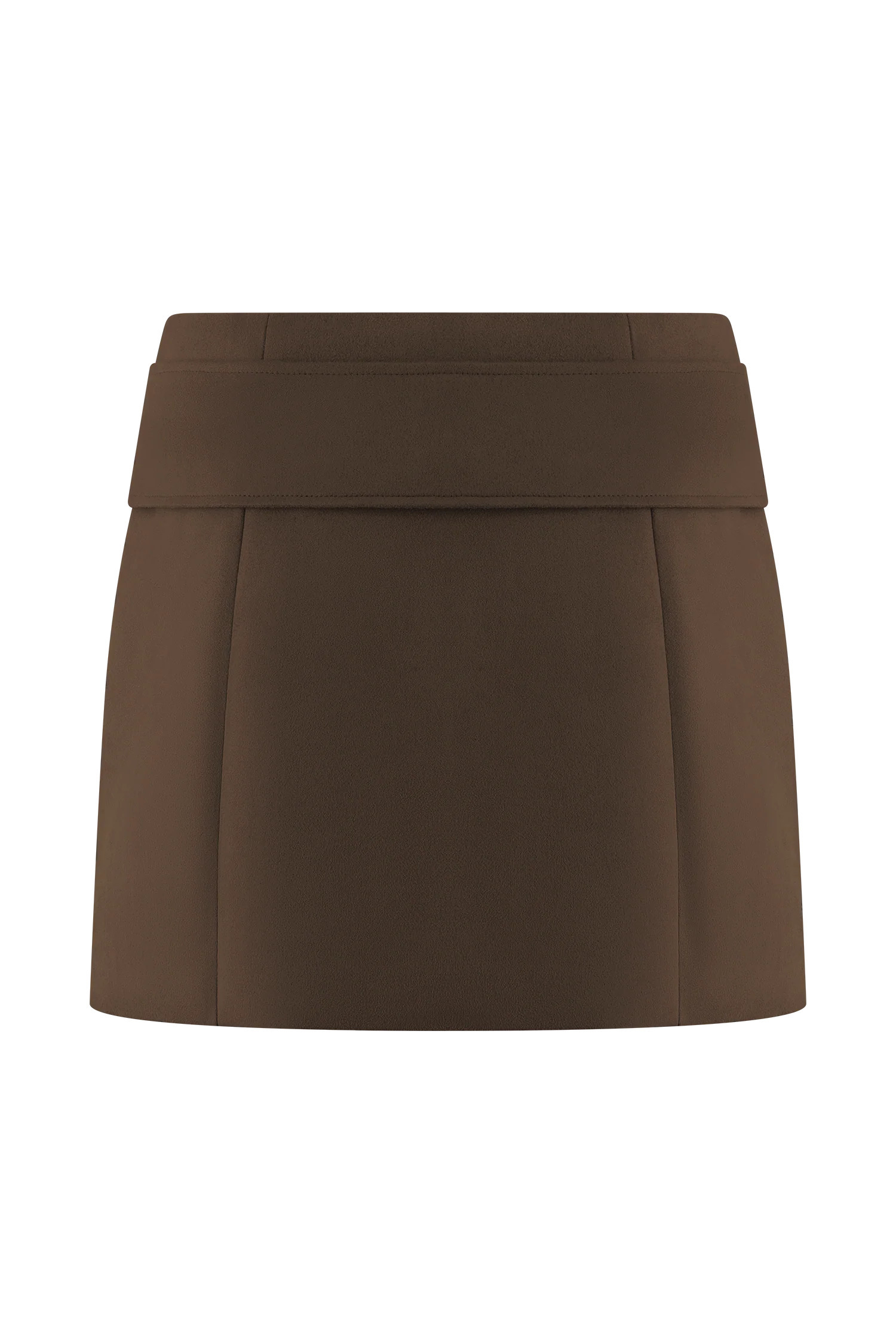 Hayes Faux Suede Belted Mini Skirt - Chocolate | MESHKI US