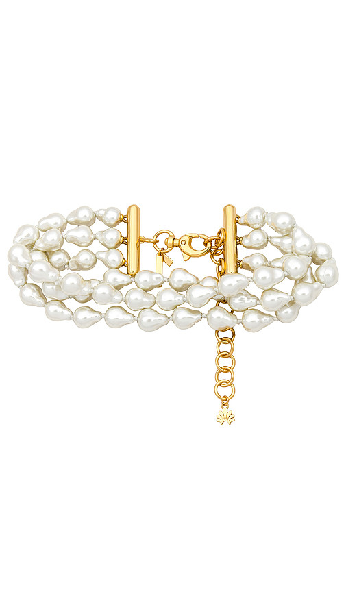 Lele Sadoughi Jackie Pearl Triple Row Choker in Ivory. | Revolve Clothing (Global)