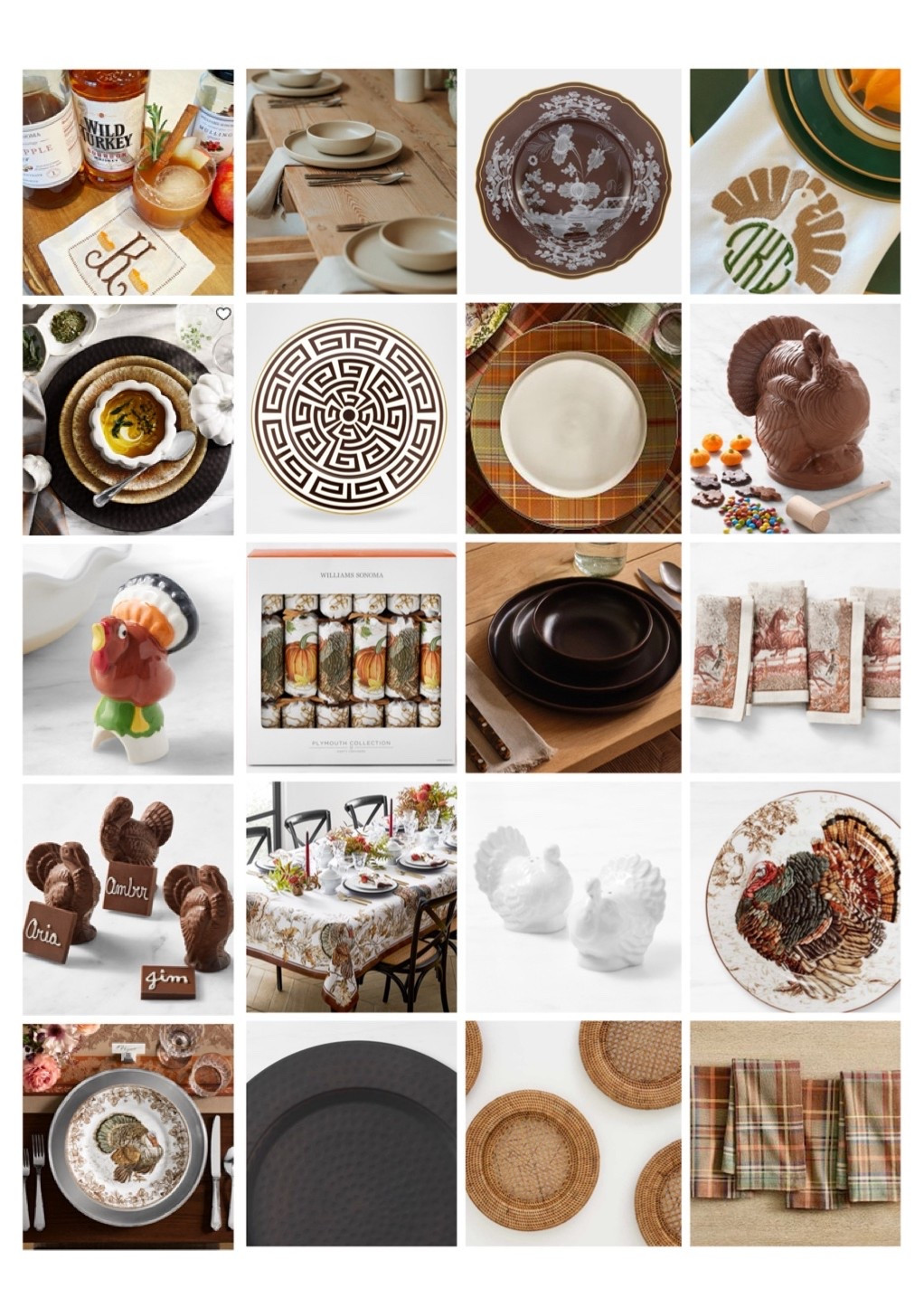 Time to start thinking about Thanksgiving! The tablecloth, chargers, salt and pepper shakers, the napkins, plates, and more! 