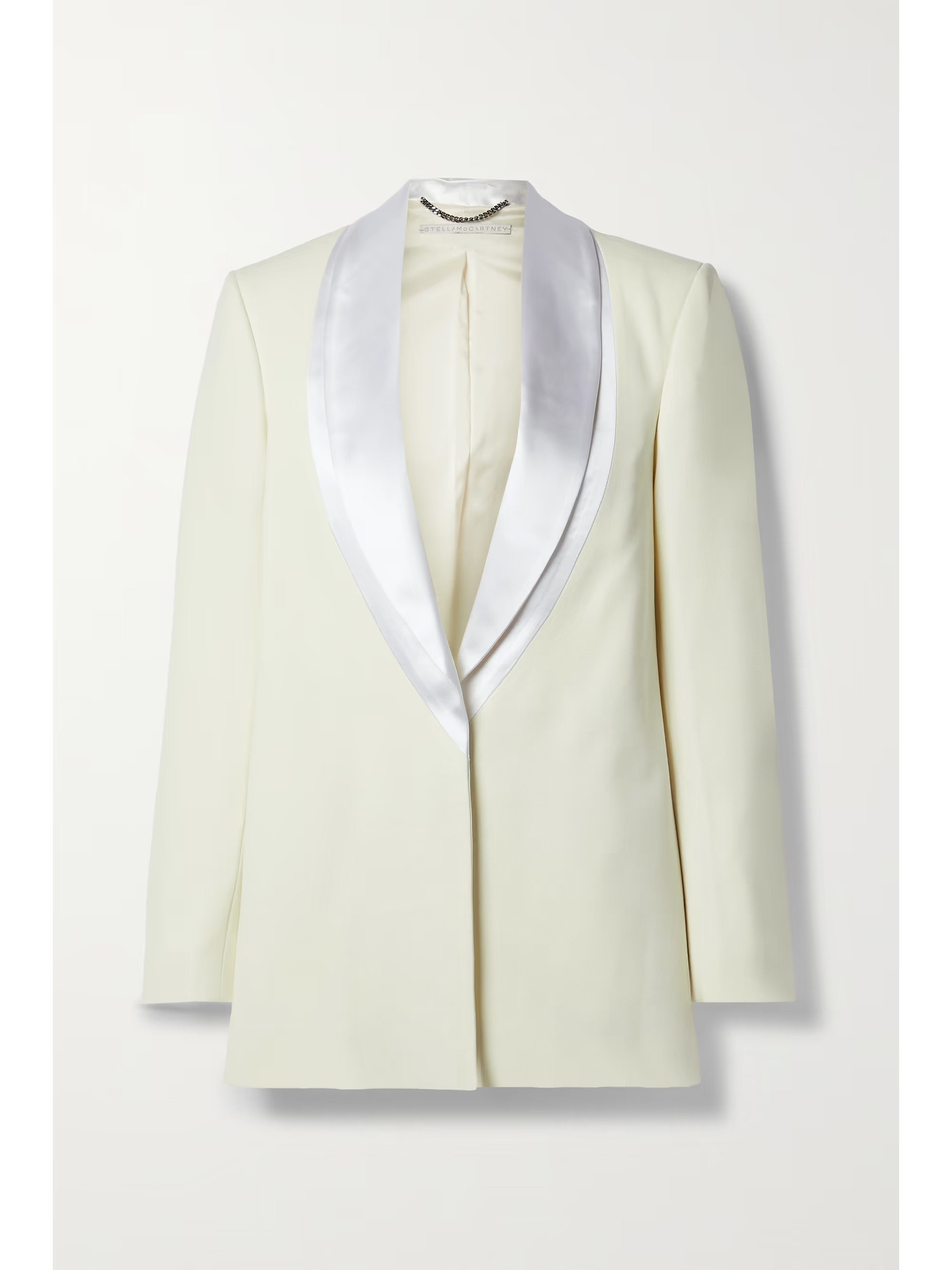 STELLA MCCARTNEYSatin-trimmed twill blazer | NET-A-PORTER (US)
