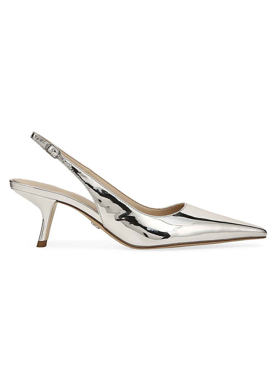Women's Bianka 60MM Metallic Leather Slingback Pumps - Soft Silver - Size 5 | Saks Fifth Avenue