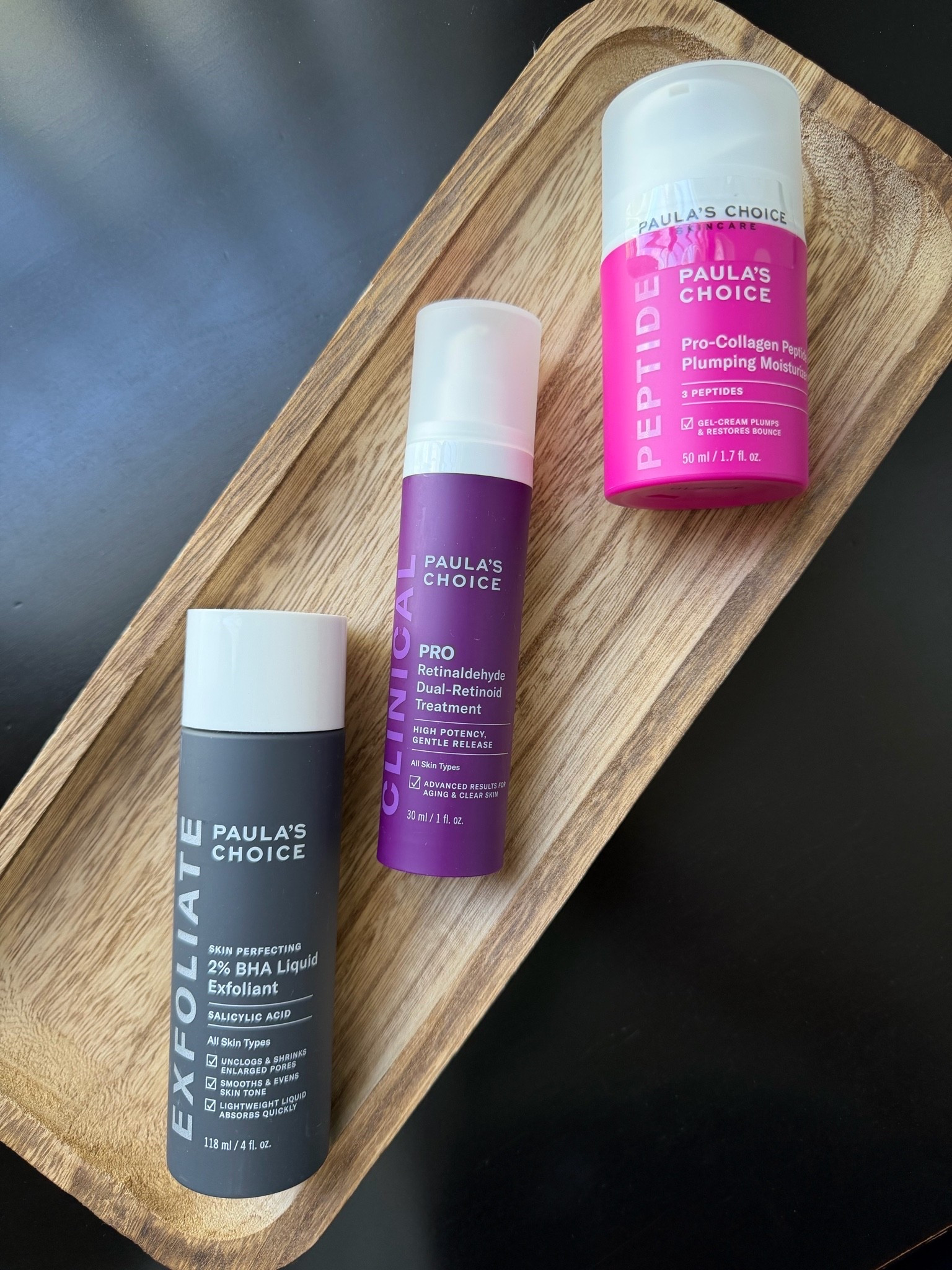 Paula's Choice SKIN PERFECTING 2% BHA Liquid Exfoliant Gentle Salicylic Acid Facial Exfoliator 
Pro-Collagen Peptide Plumping Face Moisturizer
Pro Retinaldehyde Dual-Retinoid Face Serum
#paulaschoice #amaxonbeauty #paulaschoiceskincare #skincare

#LTKmorningroutine #LTKBeauty #LTKTravel