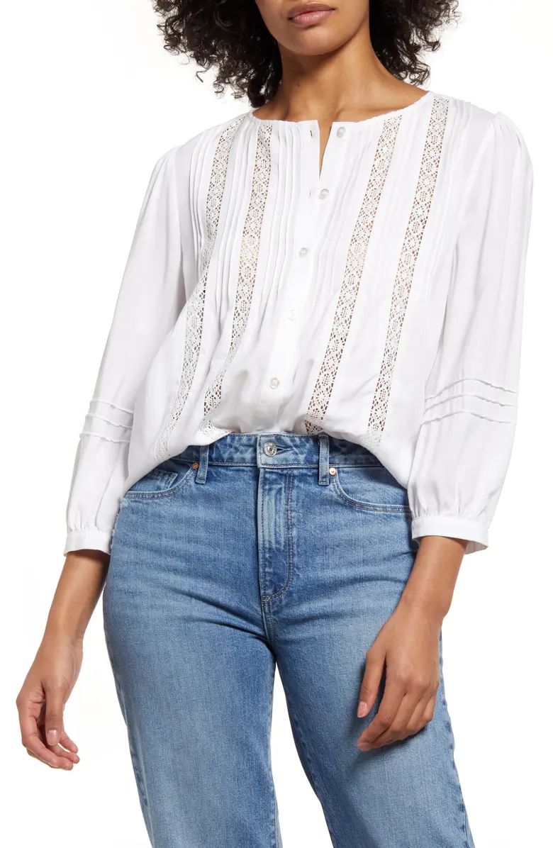 Lace Inset Pintuck Blouse | Nordstrom