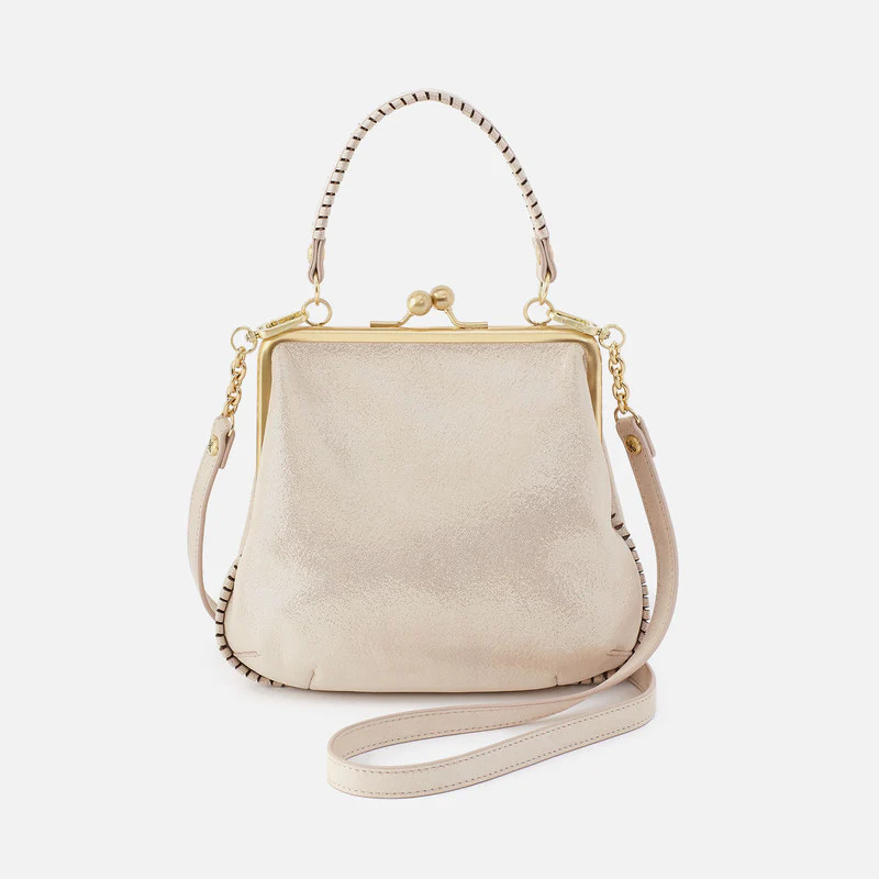 Alba Crossbody In Metallic Leather - Sand Shimmer | HOBO Bags