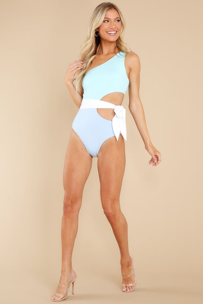 Sunset Boulevard Mint And Blue One Piece Swimsuit | Red Dress 