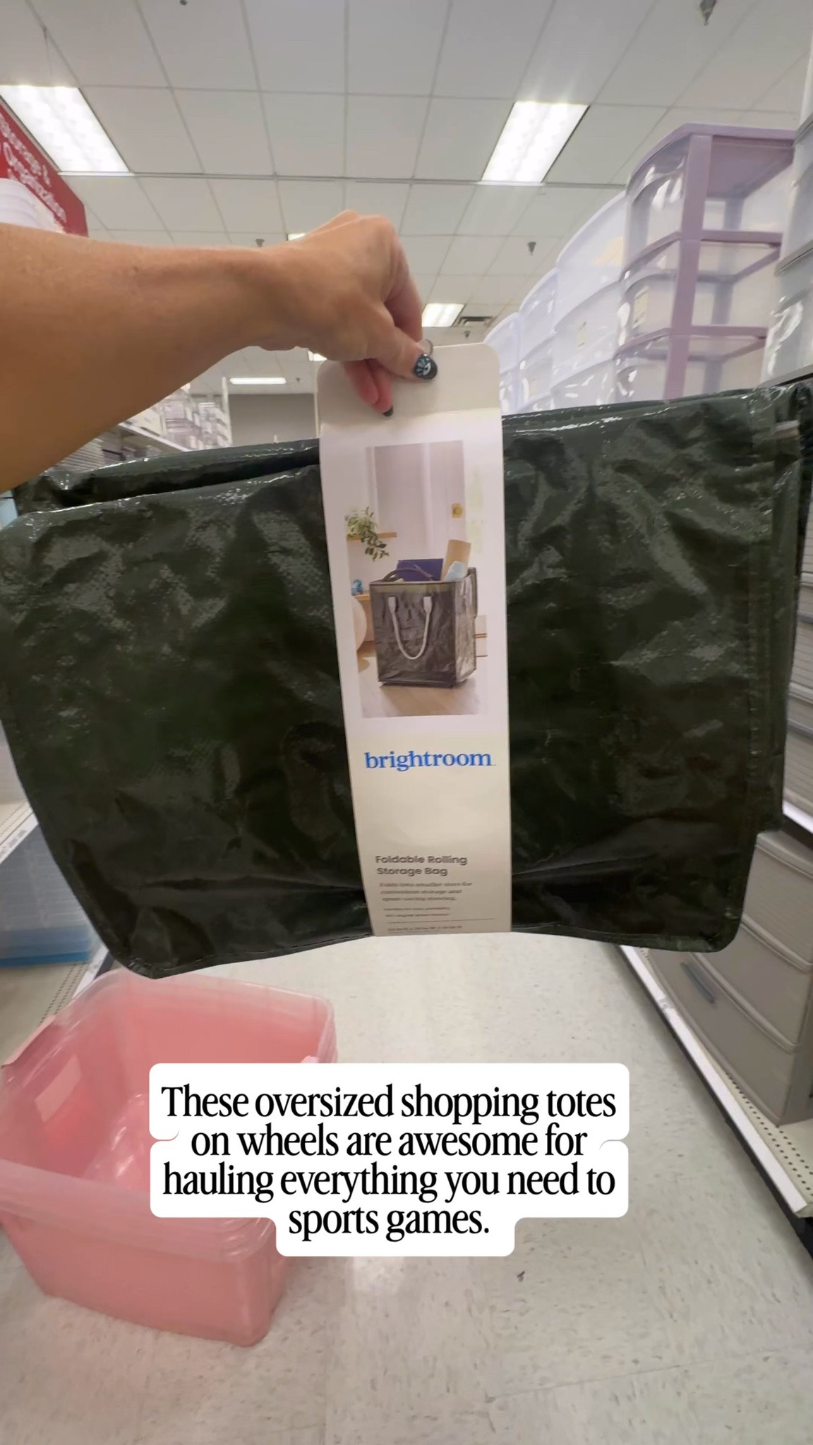 A great dupe of the Hulken bag who doesn't want an oversize shopping bag on wheels.  I use these for picking up toys and carrying stuff to sports games. 

#targetfinds #hulkendupe #homeorganization #sportsmom 

 #LTKmomlife #LTKHome #LTKTravel