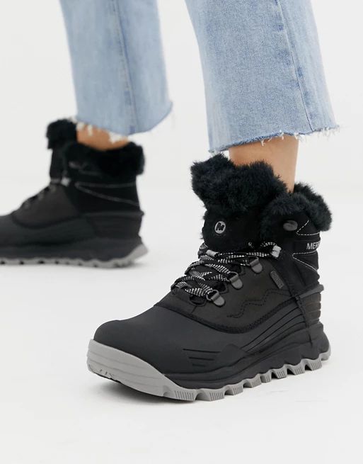 Merrell Thermo Vortex Waterproof snowboot in black | ASOS US