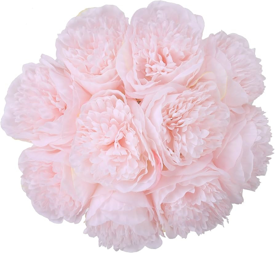 U'Artlines 2Bouquet 10Heads Artificial Peony Silk Flower Leaf Home Office Wedding Party Festival ... | Amazon (US)