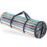 Hearth & Harbor Wrapping Paper Storage Container - Clear Wrapping Paper Holder Fits Up To 14 Rolls o | Amazon (US)