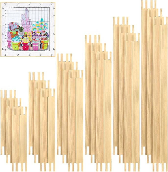 Hotop 6 Sets Stretcher Bars for Needlework 6 Sizes Wooden Canvas Stretcher Bars for Needlepoint E... | Amazon (US)