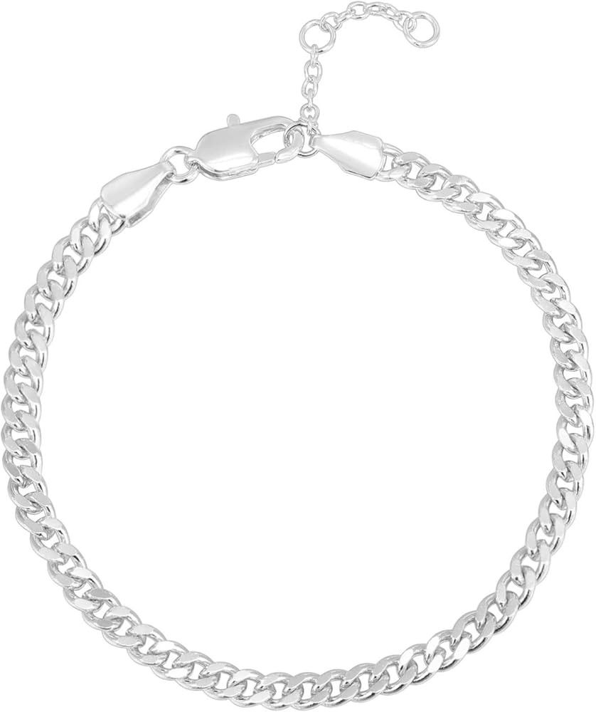 PAVOI 14K Gold Plated Paperclip/Curb/Figaro Chain Adjustable Bracelet for Women | Amazon (US)
