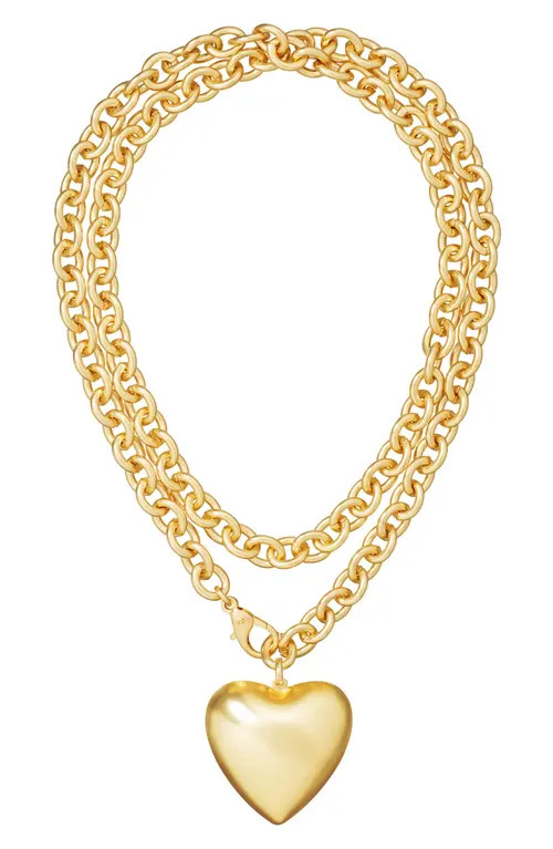 ROXANNE ASSOULIN Puffy Heart Pendant Necklace in Gold at Nordstrom | Nordstrom
