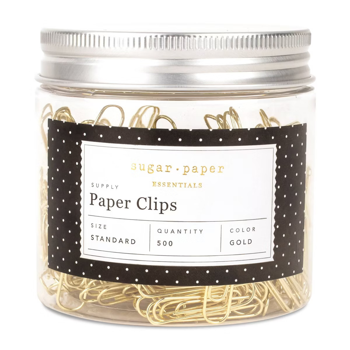 500ct Standard Paper Clips Gold - Sugar Paper Essentials: Metal Office Supplies, Clips & Fastener... | Target