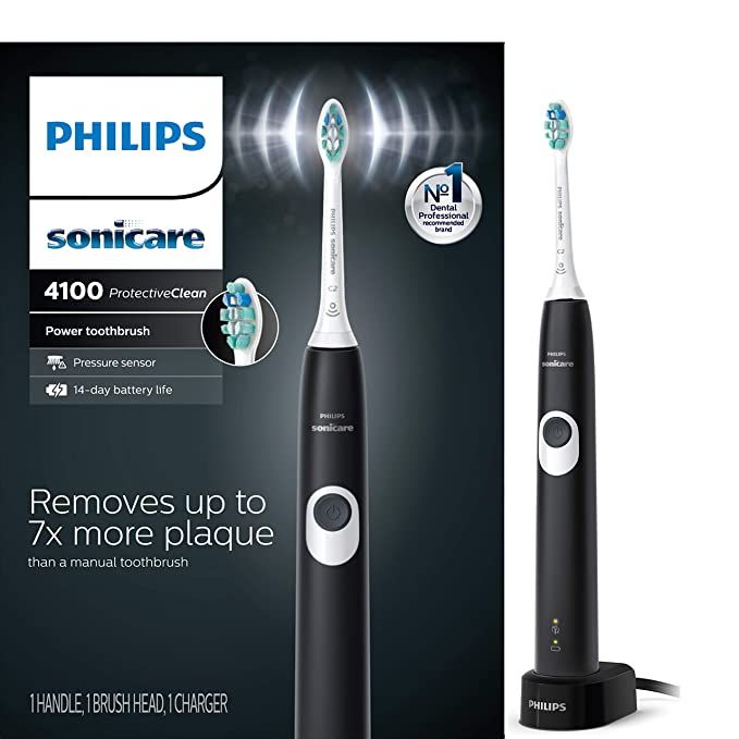 Philips Sonicare HX6810/50 ProtectiveClean 4100 Rechargeable Electric Toothbrush, Black | Amazon (US)