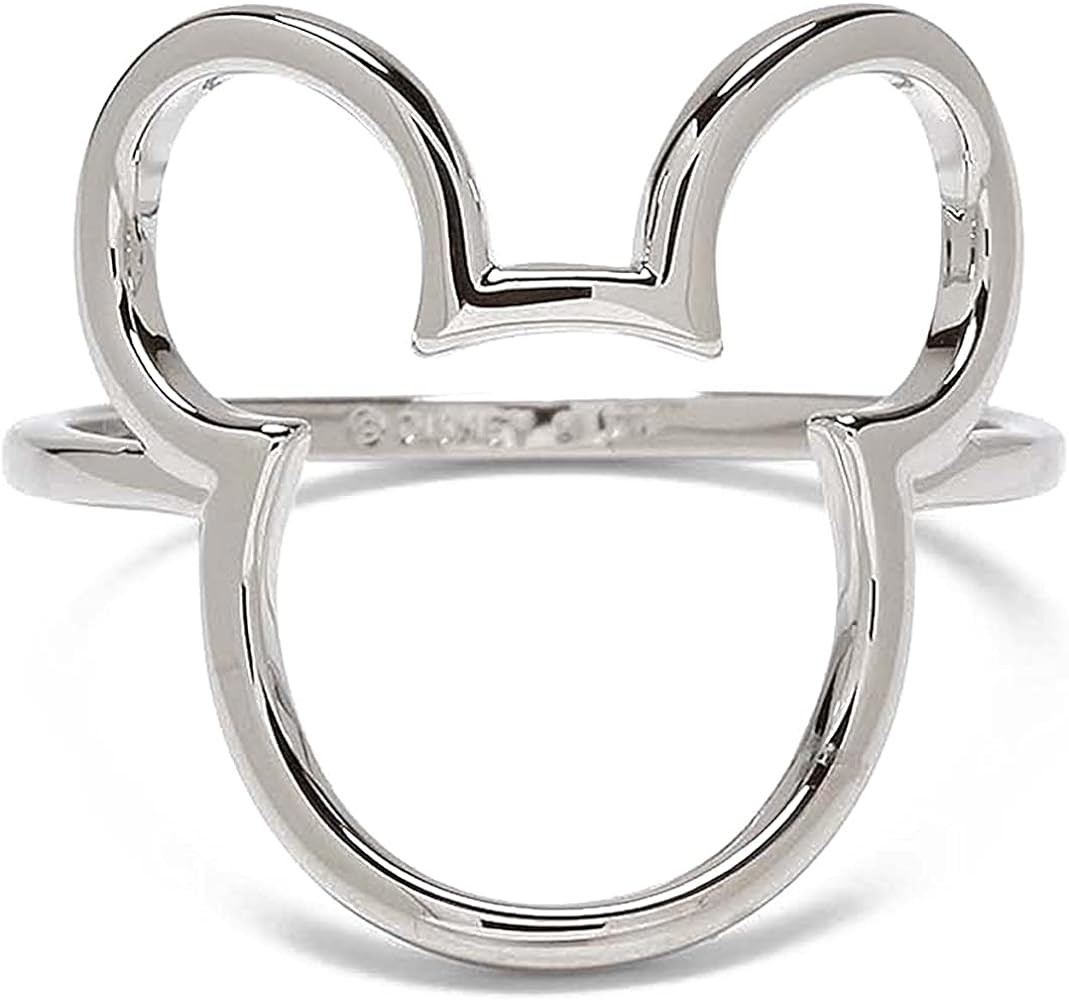 Pura Vida Rose Gold or Silver Plated Disney Mickey Mouse Outline Ring - Brass Base, Stackable Ban... | Amazon (US)