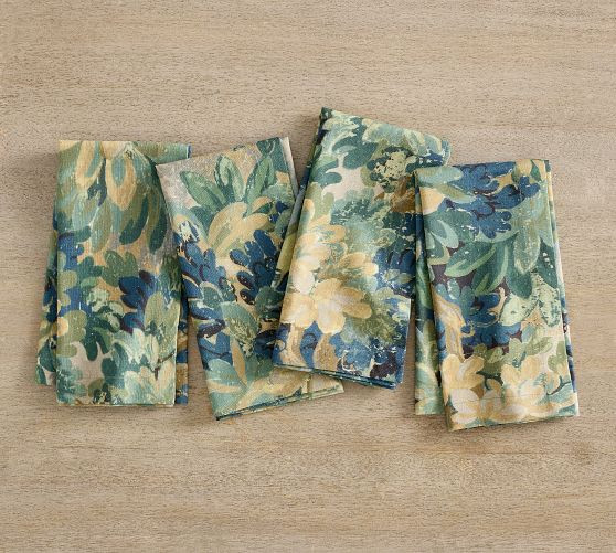 Lush Botanical Cotton/Linen Napkins - Set of 4 | Pottery Barn (US)
