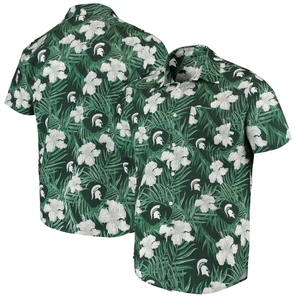 FOCO Men's Green Michigan State Spartans Floral Button-Up Shirt at Nordstrom, Size Xx-Large | Nordstrom