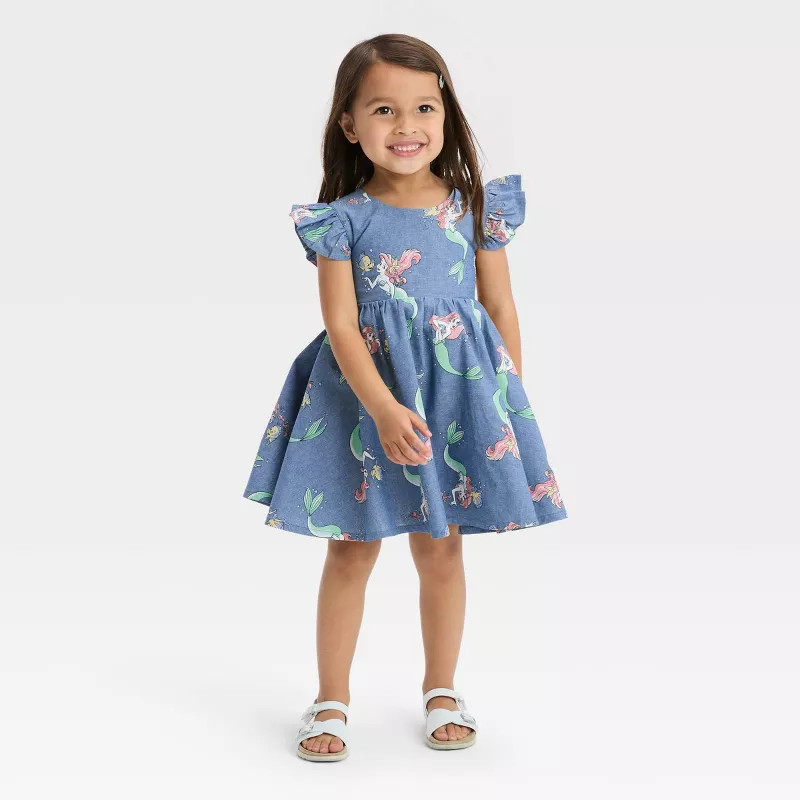 Toddler Girls' Disney Princess Ruffle Empire Waist Dress - Blue | Target
