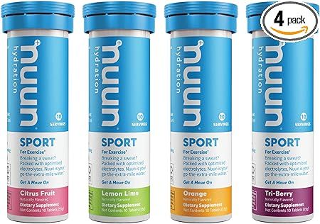 Nuun Sport: Electrolyte Drink Tablets, Citrus Berry Mixed Box,10 Count (Pack of 4) | Amazon (US)