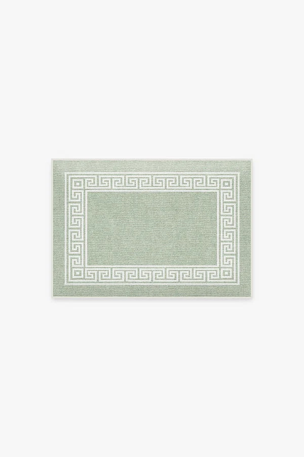 Rhodes Sage Green Washable Bath Mat | Ruggable US | Ruggable