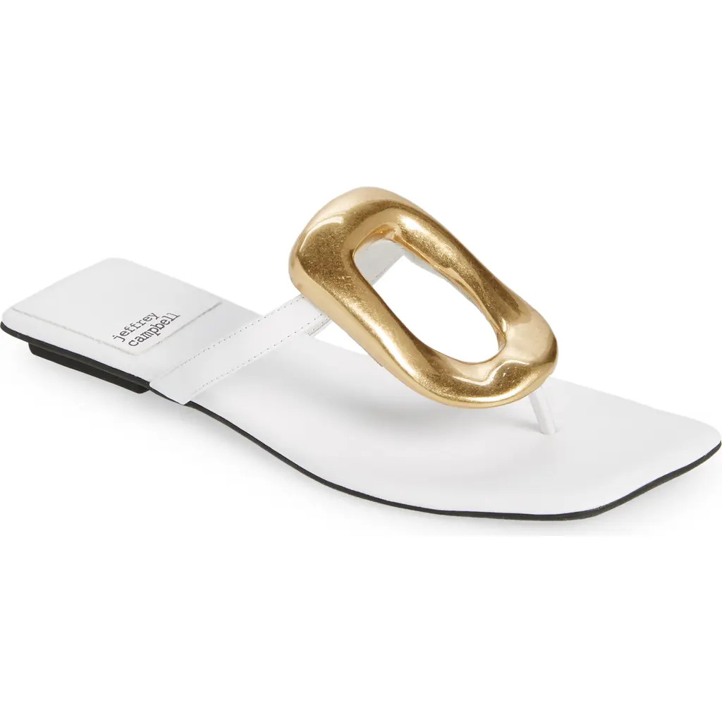 Jeffrey Campbell Linques Flip Flop in White Gold at Nordstrom Rack, Size 5 | Nordstrom Rack