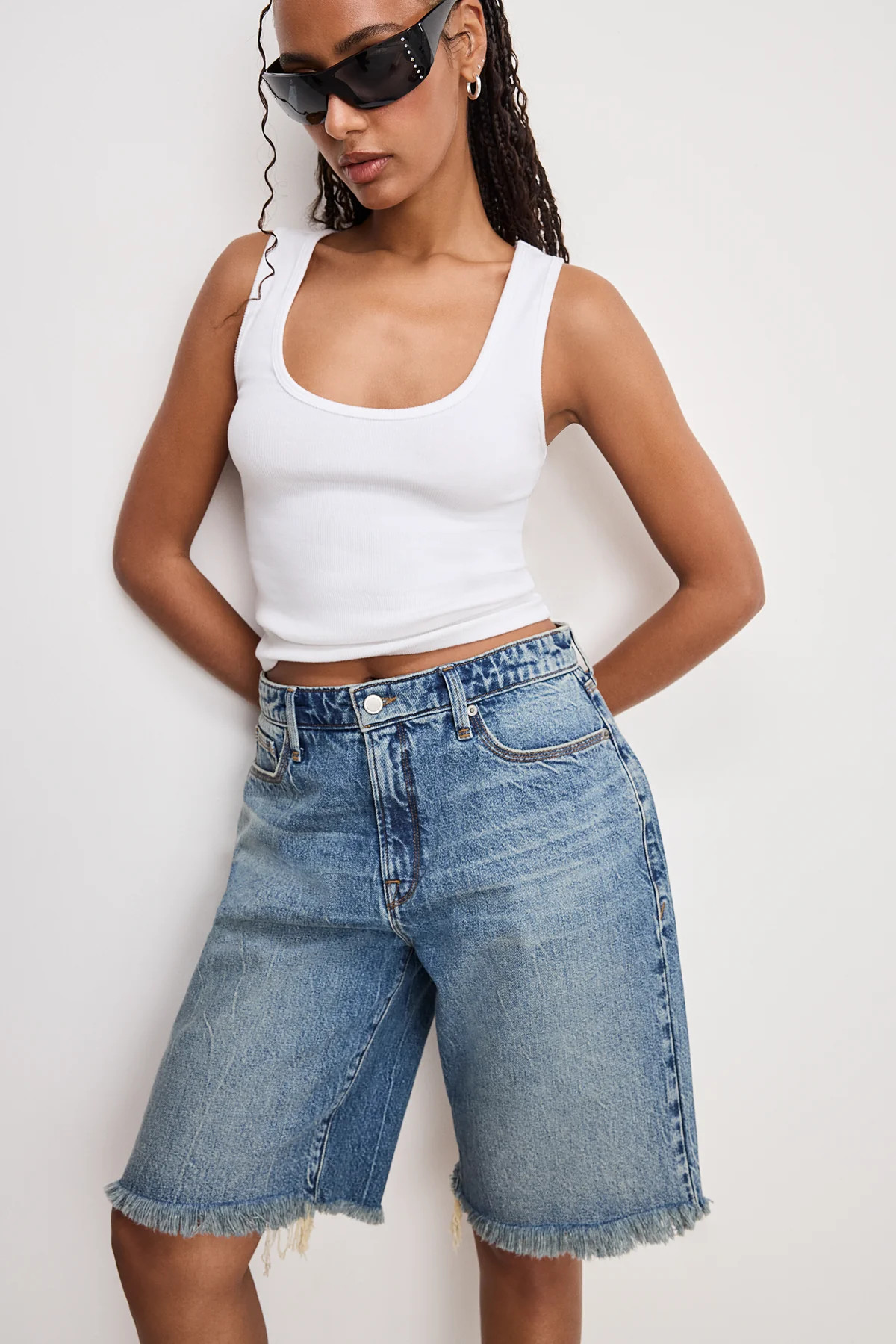 GOOD EASE BERMUDA SHORTS | INDIGO808 - GOOD AMERICAN | Good American