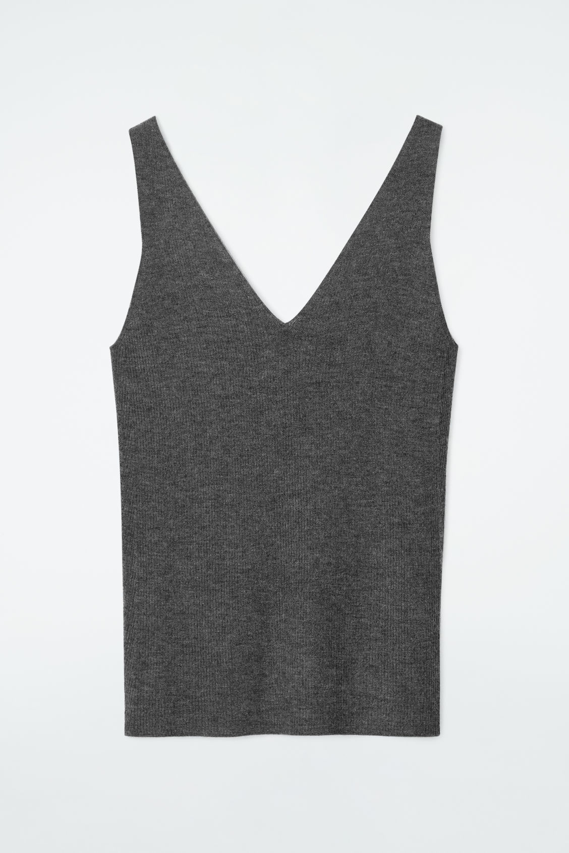 SLIM RIBBED CASHMERE TANK TOP - CHARCOAL - Knitwear - COS | COS (US)