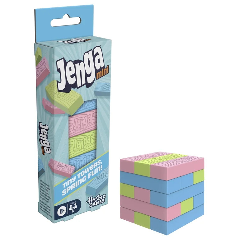 Official Hasbro Jenga Mini Game (Spring), Small Stacking Block Game for Kids, Easter Basket Stuff... | Walmart (US)