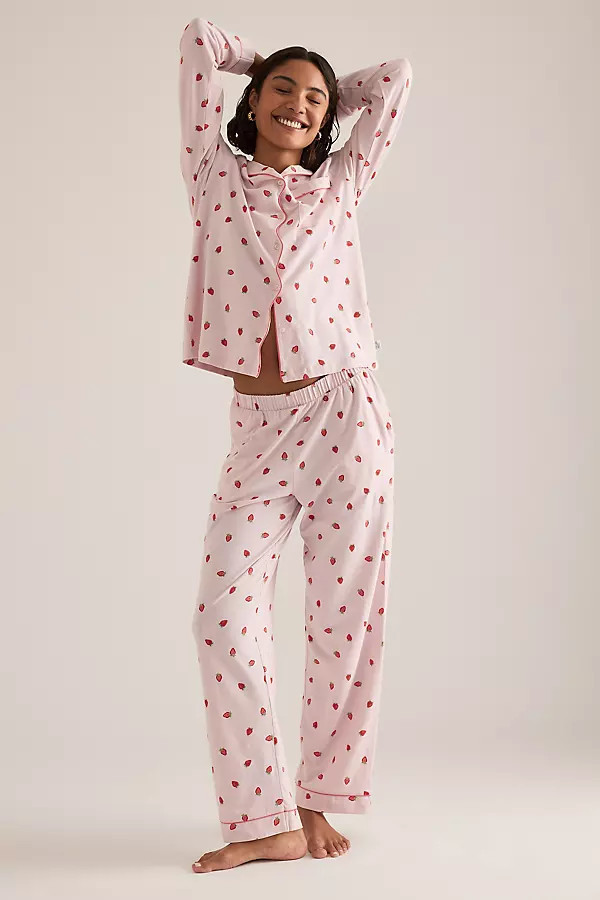 Chelsea Peers Strawberry Long Pyjama Set | Anthropologie (UK)