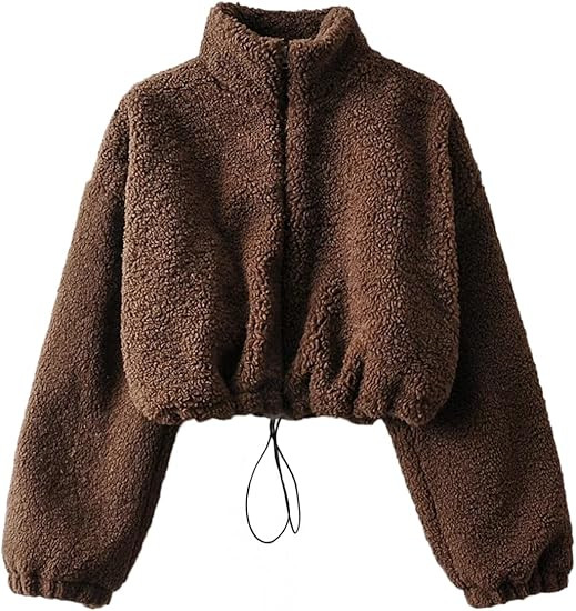 Hongsui Womens Casual Oversized Sweatshirts Fluffy Zip Top with Pockets Fuzzy Fleece Sweatshirt | Amazon (US)