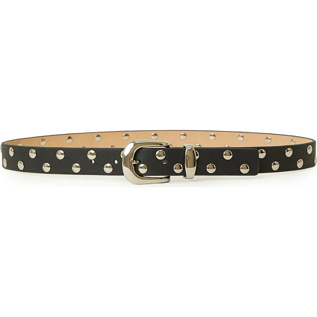 B-Low the Belt Juniper Studded Leather Belt in Black Silver at Nordstrom, Size X-Small | Nordstrom