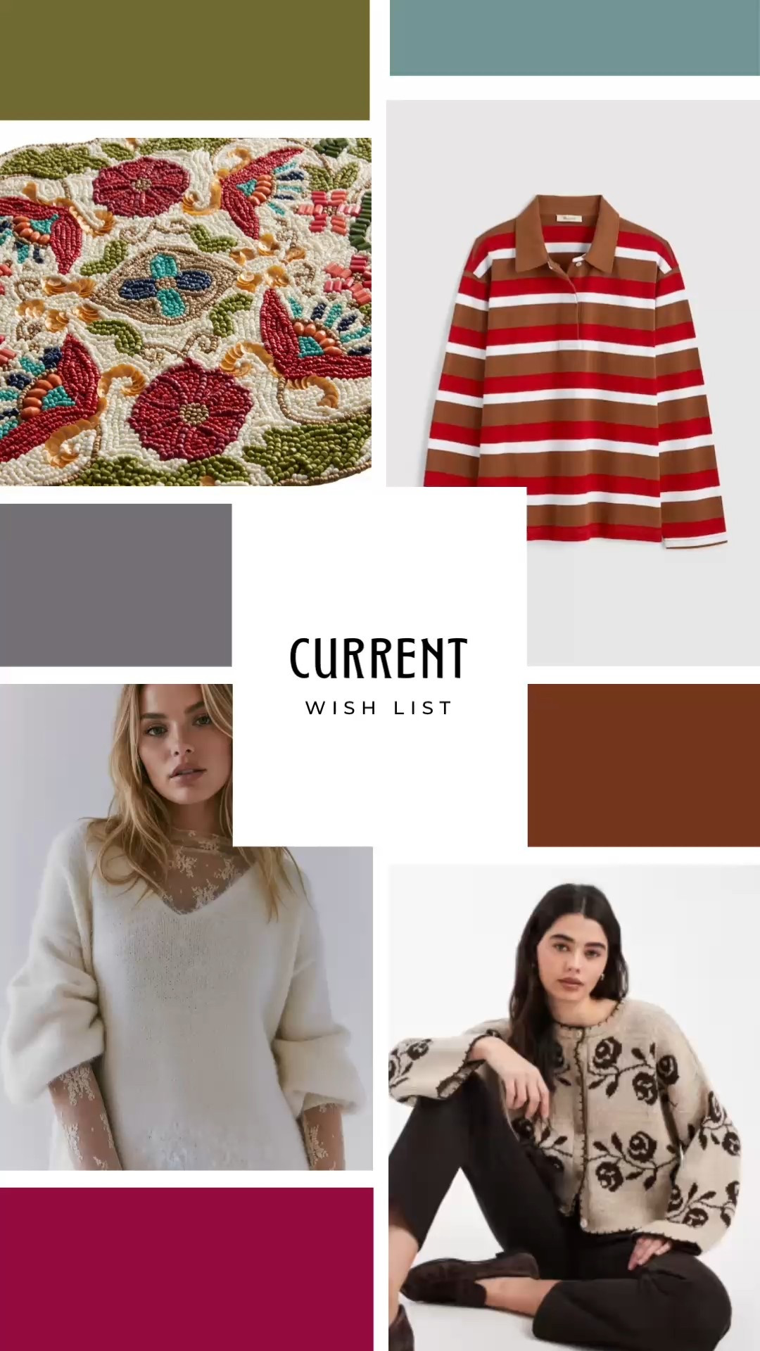 Well I'm day late with this weeks wish list, mostly because I forgot yesterday was Sunday 😂

First, this long sleeve lace shirt is gorgeous. Such a beautiful way to layer and add whimsy. 

Second, this pretty floral cardigan was presented as an ad to me so it's fair to say Instagram knows my style pretty well! 

This rugby stripped shirt is very cool. It's currently on sale and in my cart... although I'm trying to be good 😒🙈

Lastly, I don't usually include house items BUT how pretty is this beaded table runner?! 

#LTKSaleAlert #LTKFindsUnder100 #LTKHome